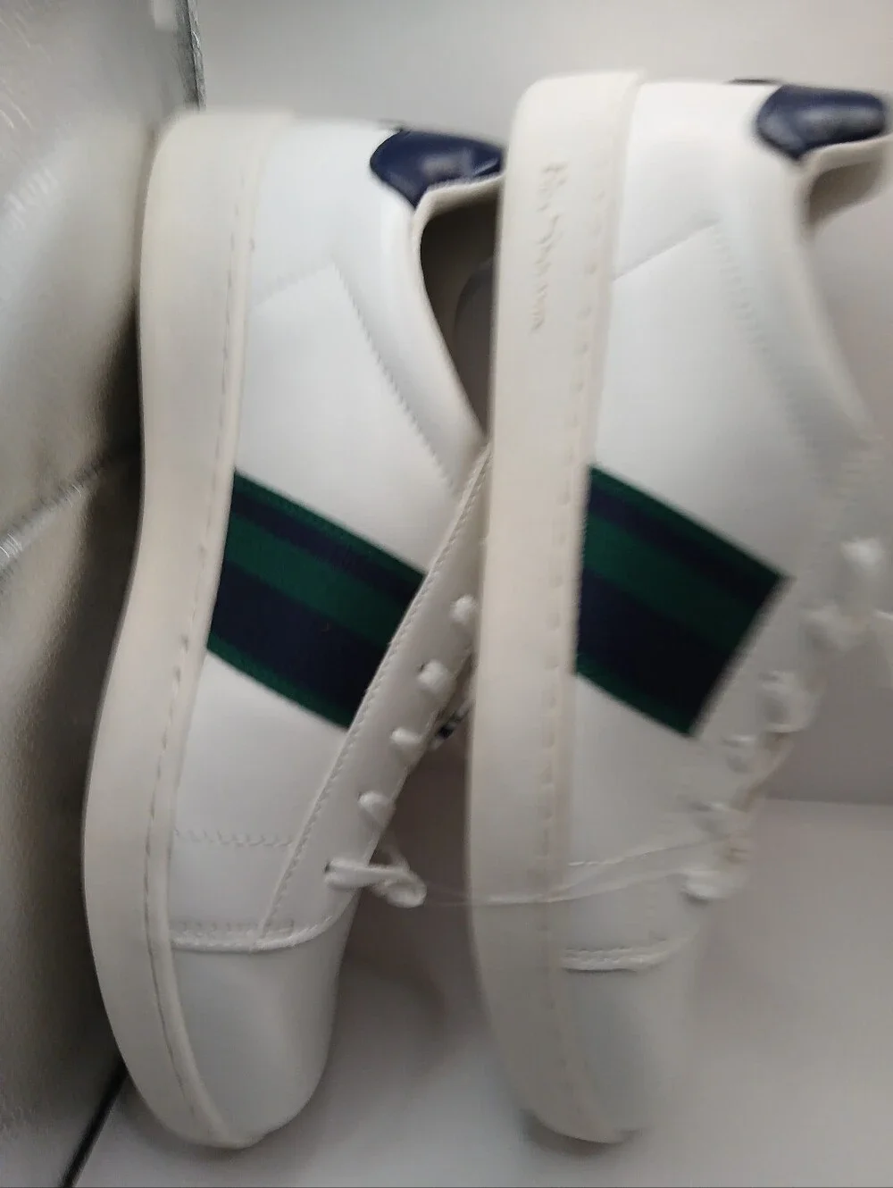 Ben Sherman White Sneaker with Red & Black Plaid Insole